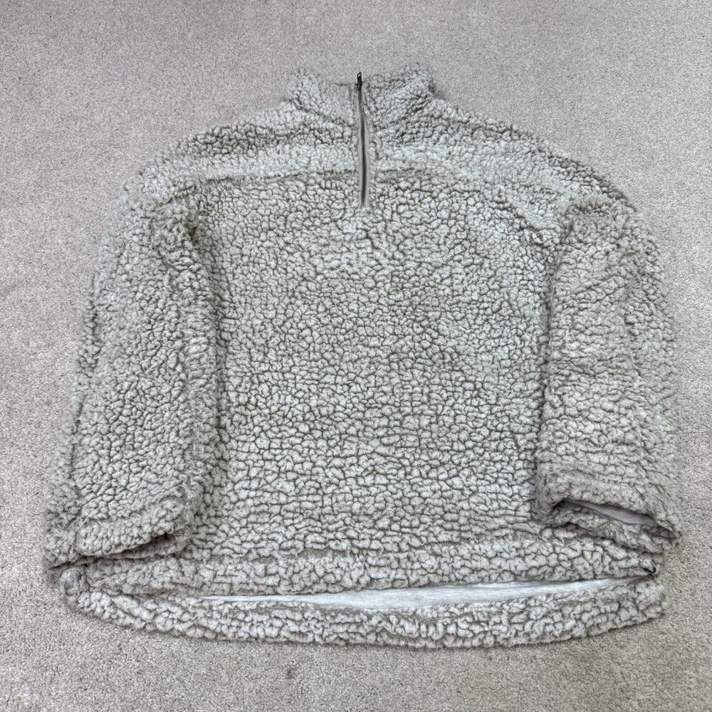 Thread + Supply Jacket Gray Long Sleeve 1/4 Zip Fleece Women’s Size Medium